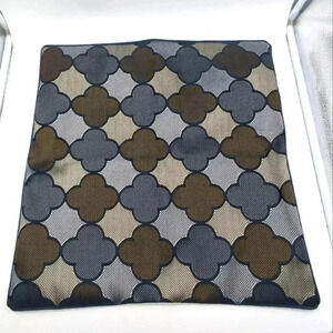 Geometric 20x20 inch throw pillow cover zippered blue /   brown